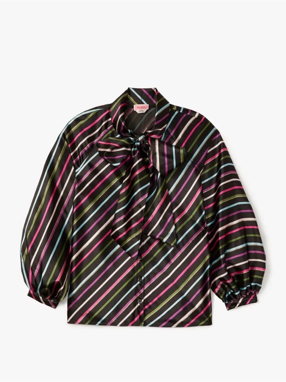 Kate Spade black with multi colored stripes blouse- Size S